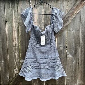 NWT Bardot Lucille Lace Dress in Dusty Blue Women’s Size 6